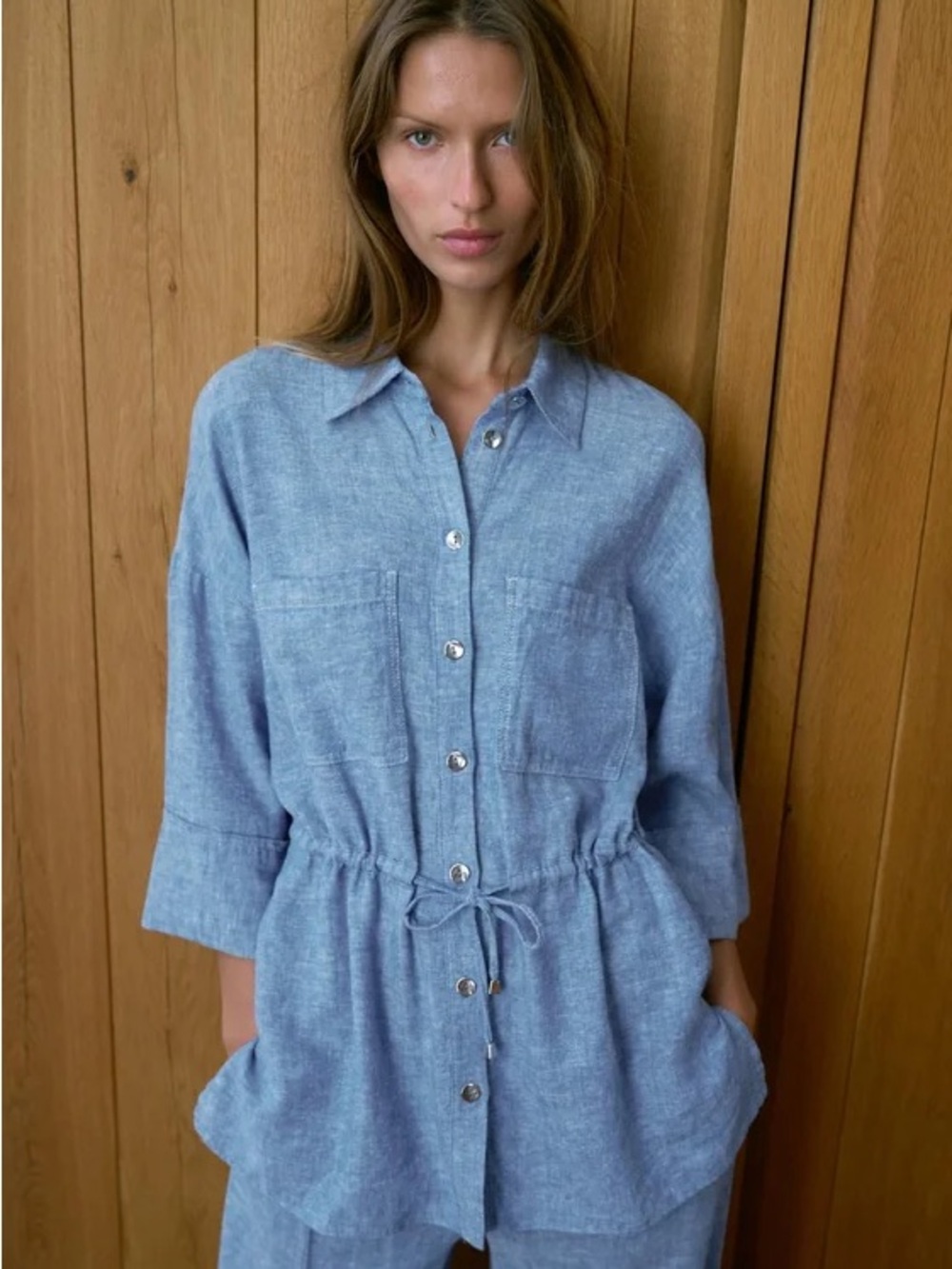 Zara Light Blue Safari Shirt